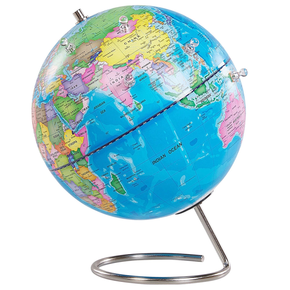 Globo Decorativo mappamondo color Blu 25 cm Moderno con Magneti