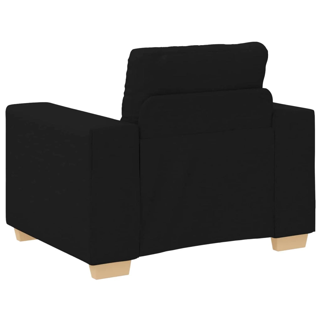 Divano 3 pcs Nero 221 x 80 x 80 cm Tessuto misto lino 3324630