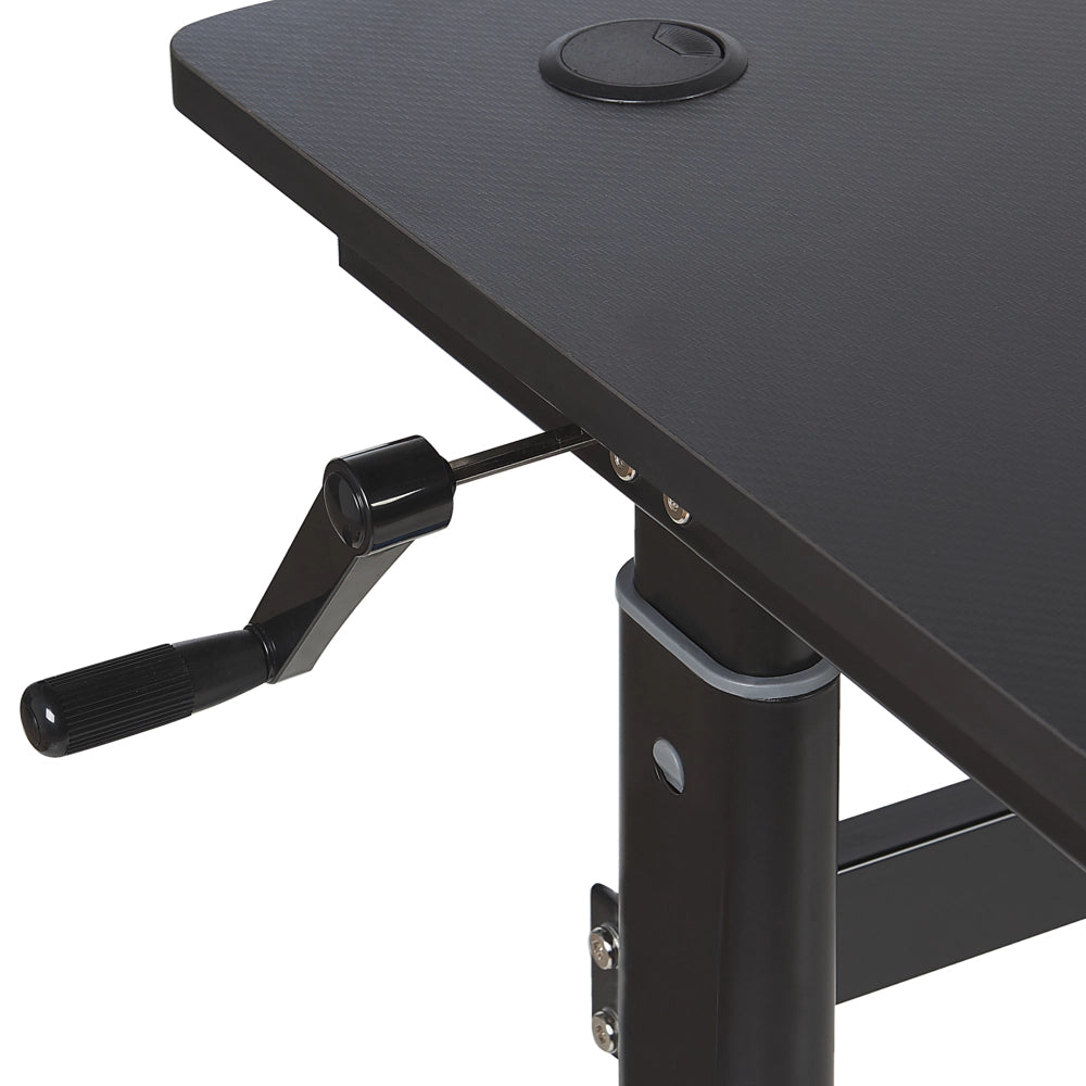 Scrivania da gioco regolabile Gambe in metallo MDF Nero Rettangolare 120 x 60 cm con luci RGB Mobili per ufficio a casa di design moderno