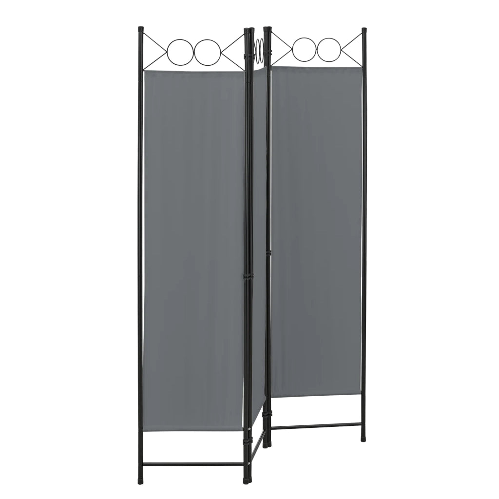 Schermo divisorio per la privacy Saragossa a 3 pannelli 171 x 120 cm grigio scuro 03_0008056