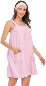 Badia sportiva per donna, con cappuccio, adattabile per sport, doccia, spa e spiaggia, rosa, XL