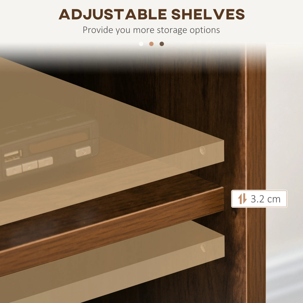 EasyComfort Mobile Porta TV fino 65" con 2 Armadietti e 2 Vani Aperti in Legno, 150x40x56cm, Marrone