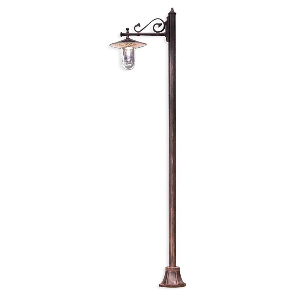Palo Esterno Classico Genova Metallo E Ceramica Nero Sfumato Rame 1 Luce E27