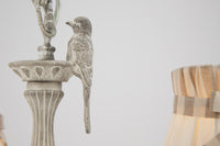 Lampadario Elegant in Metallo Bird Bianco Antique