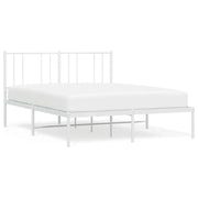 Letto matrimoniale | Letto per adulti | Giroletto con Testiera Metallo Bianco 135x190 cm