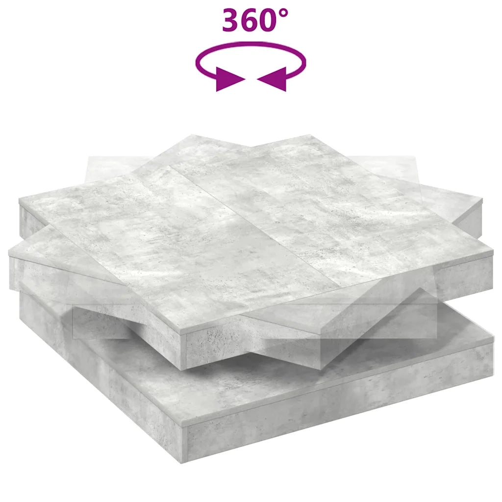 Tavolino da CaffÃ¨ Girevole a 360 Gradi Grigio 90x90x34,5 cm