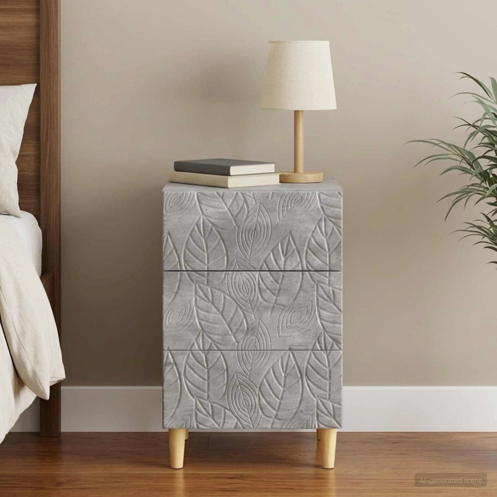 Comodino Grigio Cemento 43 x 39,5 x 66,5 cm 895018