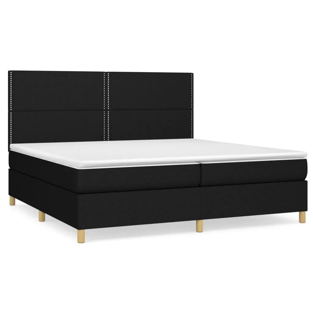 Giroletto a Molle con Materasso Nero 200x200 cm in Tessuto 3142283