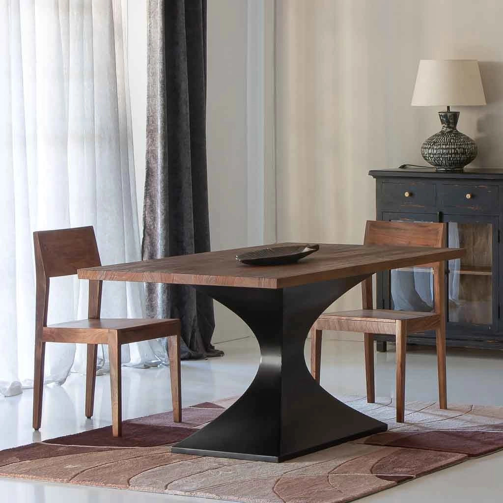 Sedia da pranzo in legno con finitura marrone 47x46x84h cm