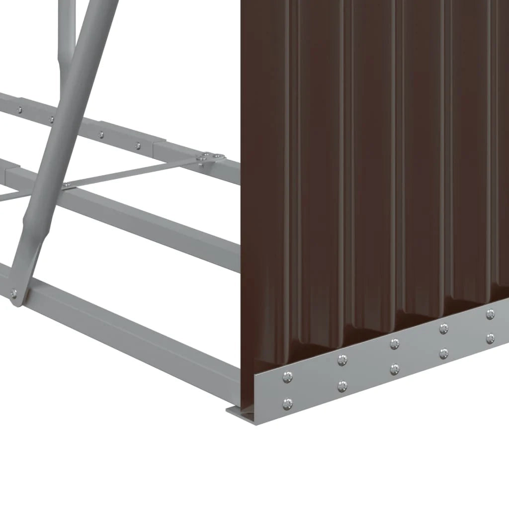 Portalegna 180 x 45 x 100 cm acciaio zincato marrone 02_0043764