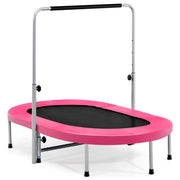 Trampolino doppio pieghevole ovale 154 x 89 x 92-132 cm con maniglia regolabile e caratteristiche di sicurezza di alta qualità in PVC rosa 20_0014500