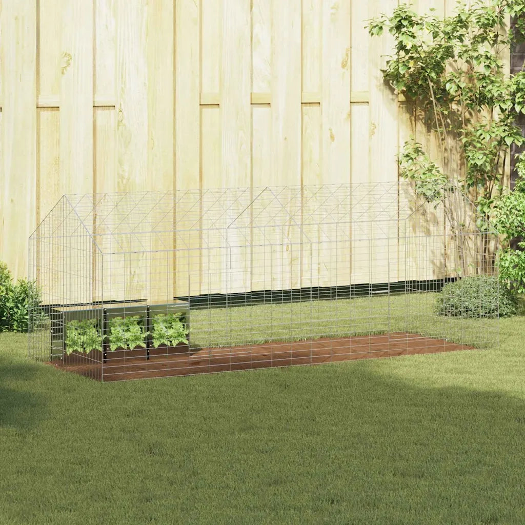 Gabbia per Conigli Argento 200 x 78 x 78 cm Acciaio zincato 42019233