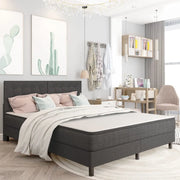 Testiera Letto-Testata-Testiera Decorativa Trapuntata Grigio Scuro in Tessuto 160x200 cm