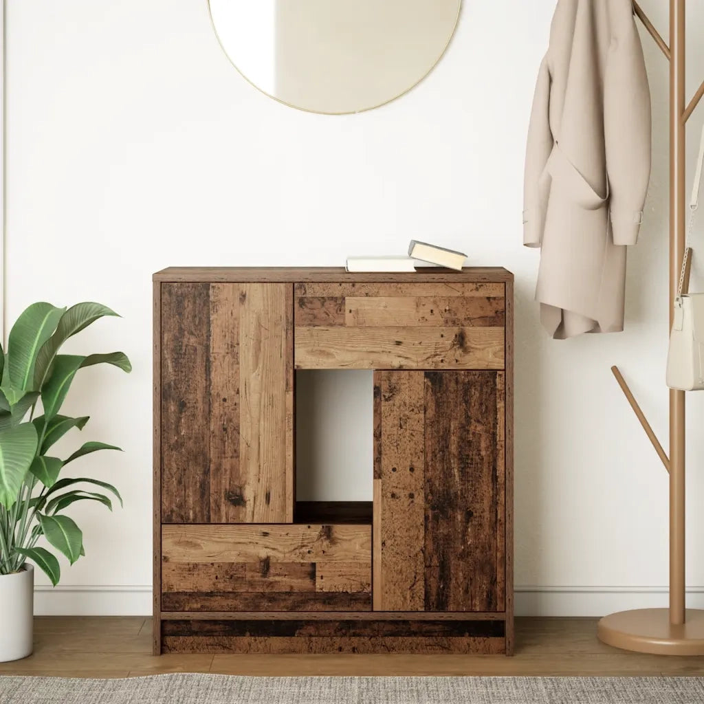 Credenza con Cassetti e Ante Legno Antico 70,5x34x74,5 cm