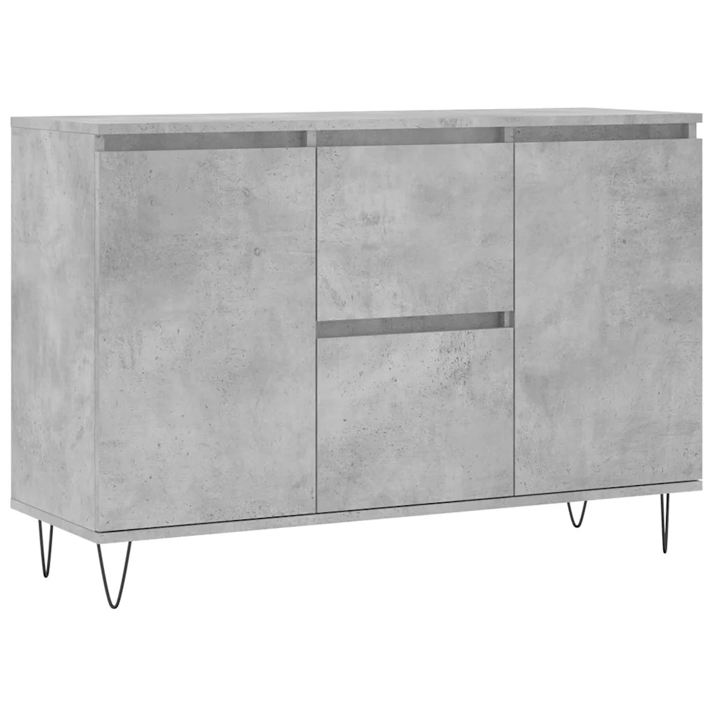 Credenza Grigio Cemento 101,5x35x70 cm in Legno Multistrato 827208
