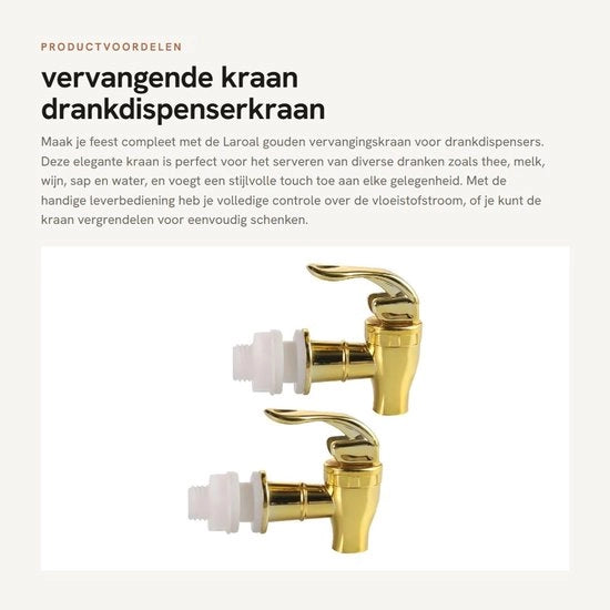 Dispensario per acqua con manopola - Verricchiatore per bottiglie in vetro - Adatto per aperture da 16 mm - Dispensario per acqua