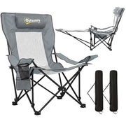 Sedia da pranzo pieghevole con poggiapiedi ¨C zephmum ¨C grigio 125x80x90cm