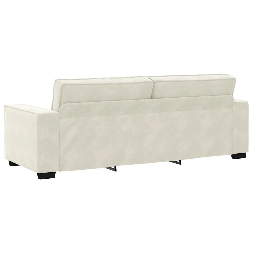 Set di Divani 3 pz con Cuscini Crema in Velluto 3324626