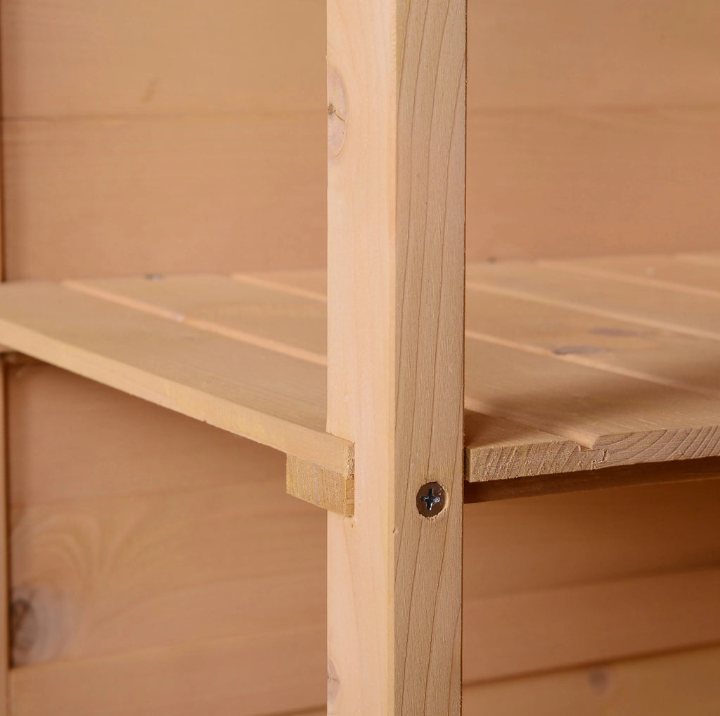 Armadio da giardino in legno con 2 ripiani, 75 x 56 x 115 cm