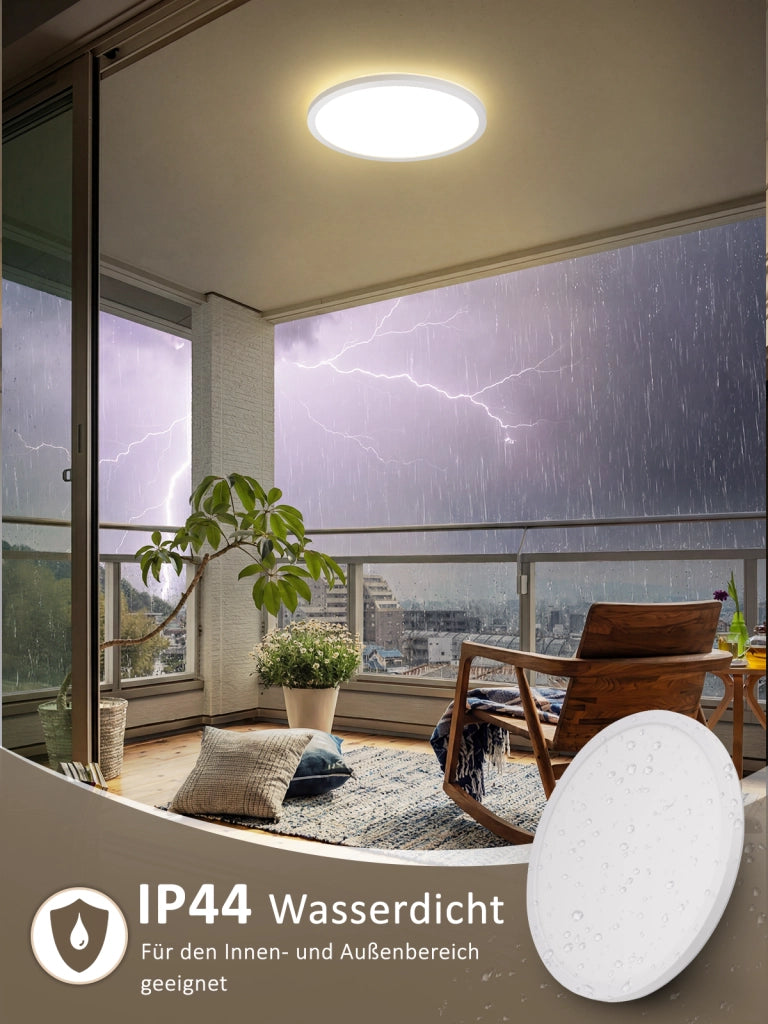 ZMH Lampada da Soffitto LED con Sensore di Movimento 18W 29cm Rotonda 4000K Radar per Corridoio Scala