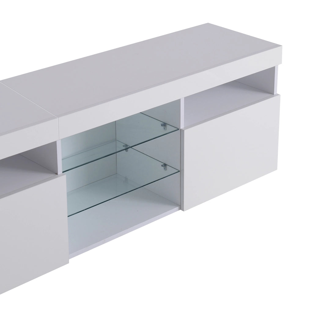 Mobile TV 180x35x48 cm; illuminazione LED variabile; MDF; bianco