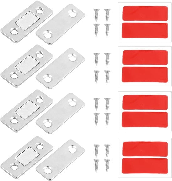 4 pezzi di magneti, magneti di carico, forti chiusura magnetica con viti per porte degli armadi, serrature degli armadi, cassetti, ultra sottili