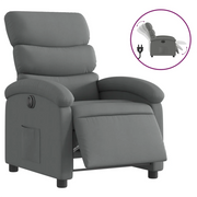 Poltrona | Sedia Relax Elettrica Reclinabile Grigio Scuro in Tessuto