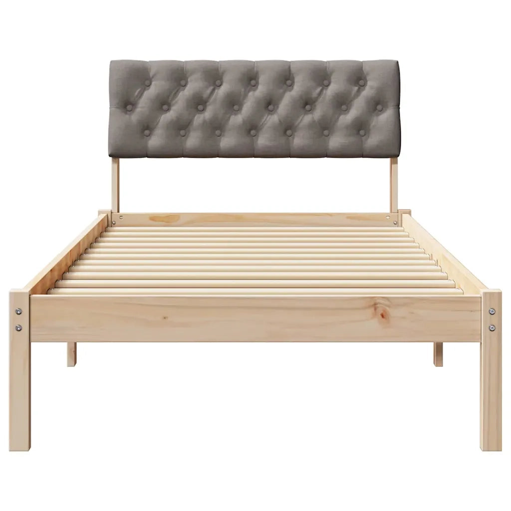 Struttura del Letto con testiera Marrone e taupe 90 x 200 cm 878637