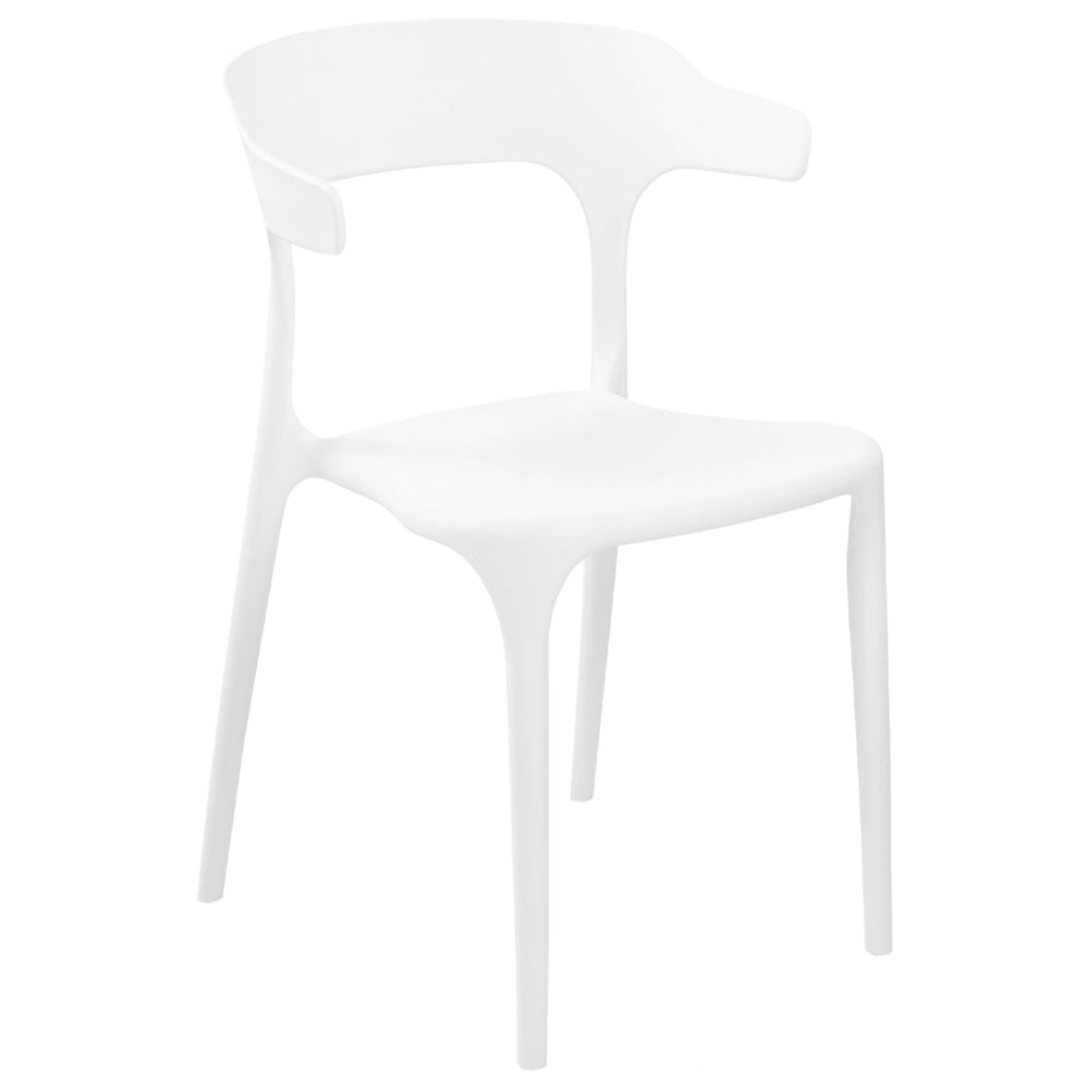 Set di 8 sedie in plastica bianca resistente moderne per interno ed esterno stile moderno contemporaneo