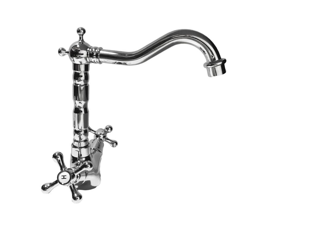 Rubinetto artistico vintage per bagno o cucina, belle epoque maniglia a stella