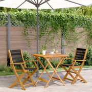 Set da Bistrot 3pz Nero in Polipropilene e Legno Massello 3281877