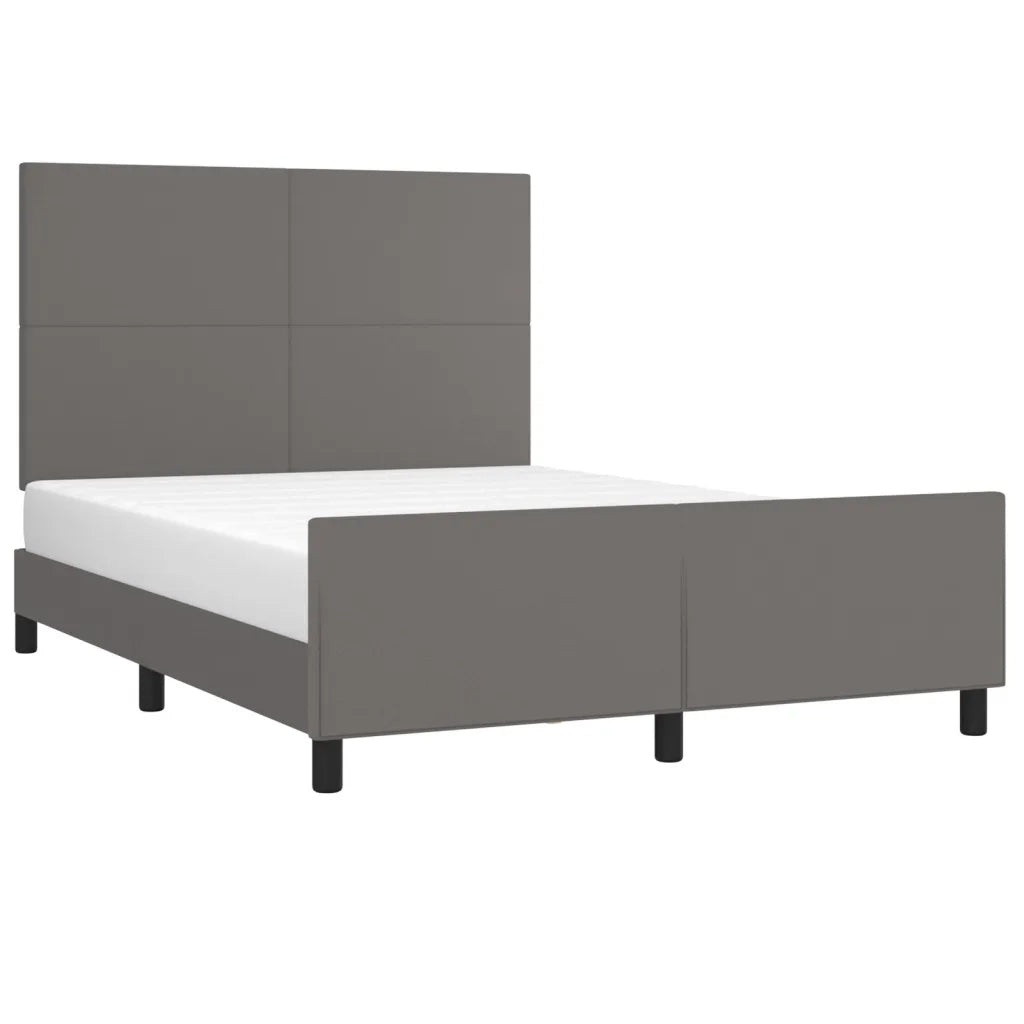 Giroletto con Testiera Grigio 140x200 cm in Similpelle 3125455