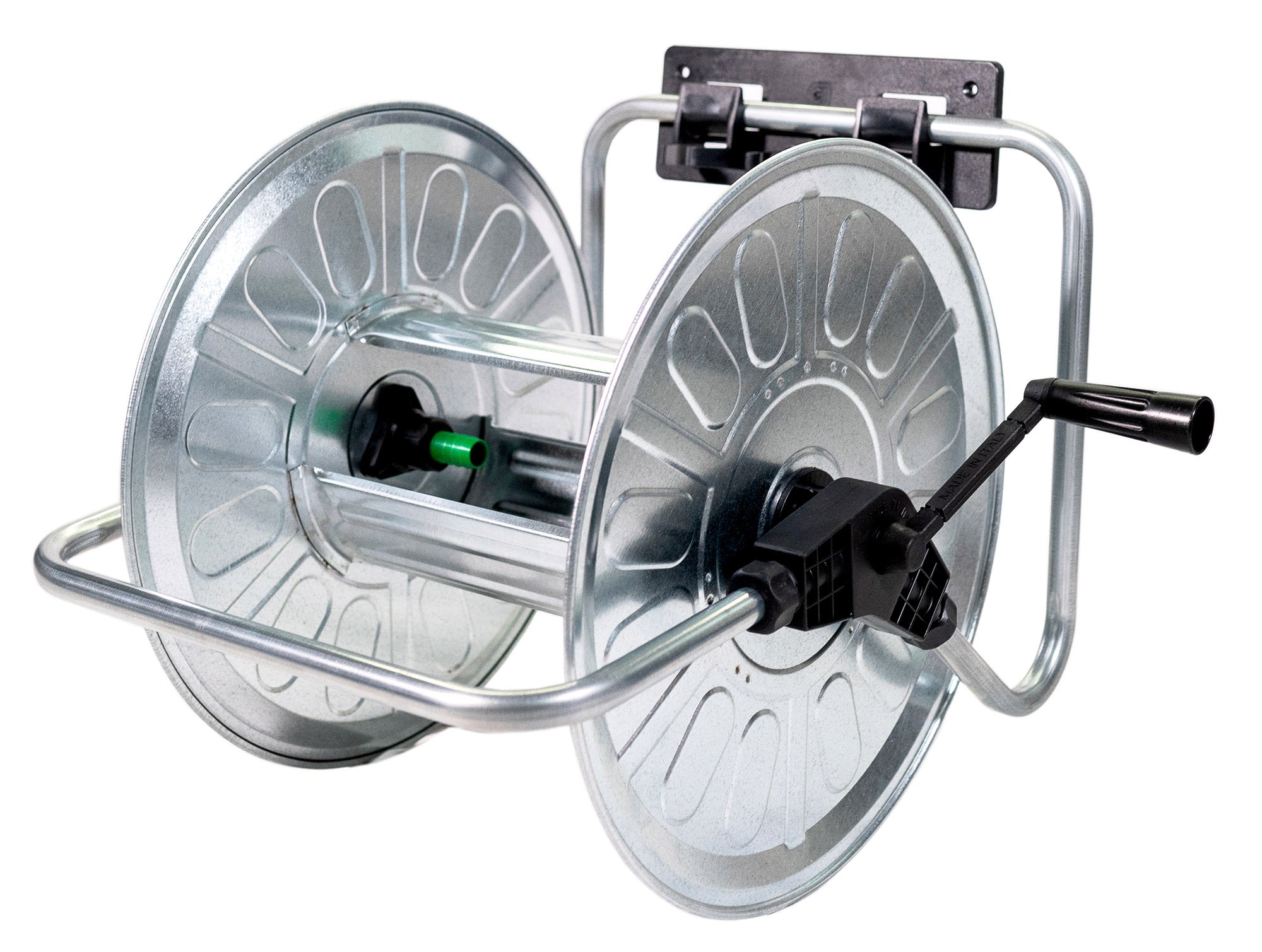 Avvolgitubo Portatile Manuale da Muro 50 mt in Acciaio Zincato Grigio Agrati