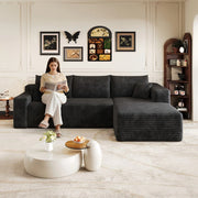 Divano angolare L ¨C Minimal ¨C nero tessuto 241cm