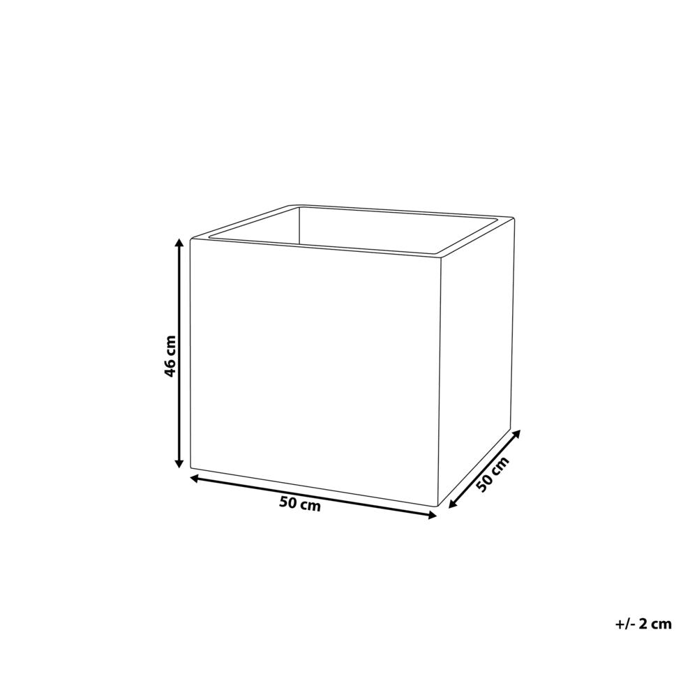 Vaso per piante fioriera in fibra bianco solida quadrata 50 x 48 cm resistente ai raggi UV