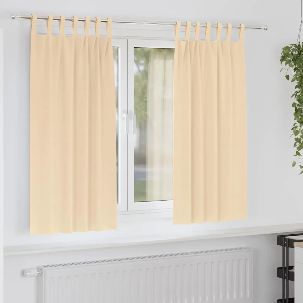 Tende Blackout con Anelli 2 pcs Crema 175 x 140 cm Poliestere 4107594