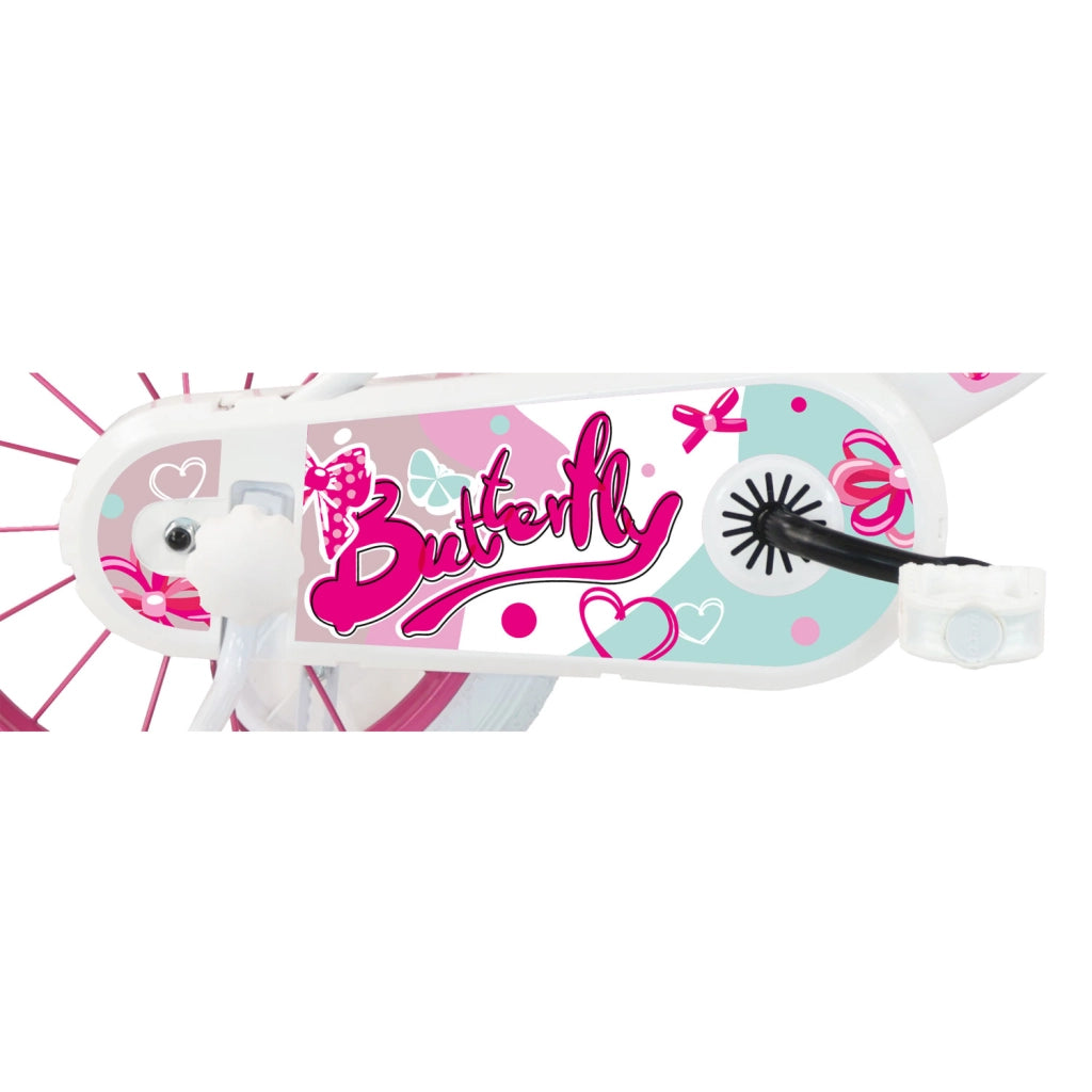 Bicicletta per Bambine 16" Butterfly Freni Caliper e Stabilizzatori in Acciaio Hi-Ten Rosa