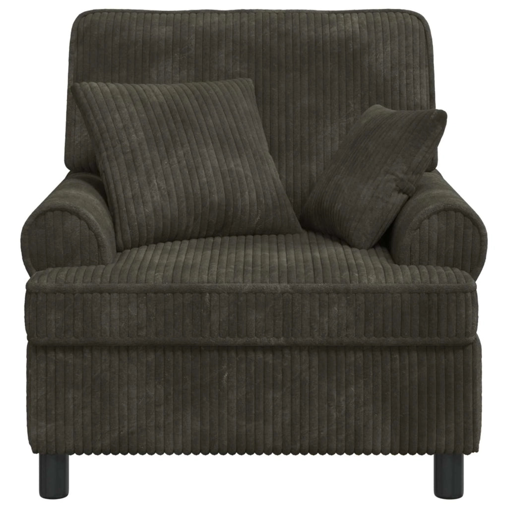 Poltrona XL con Cuscini Antracite Tessuto a 1,5 linee 42043479