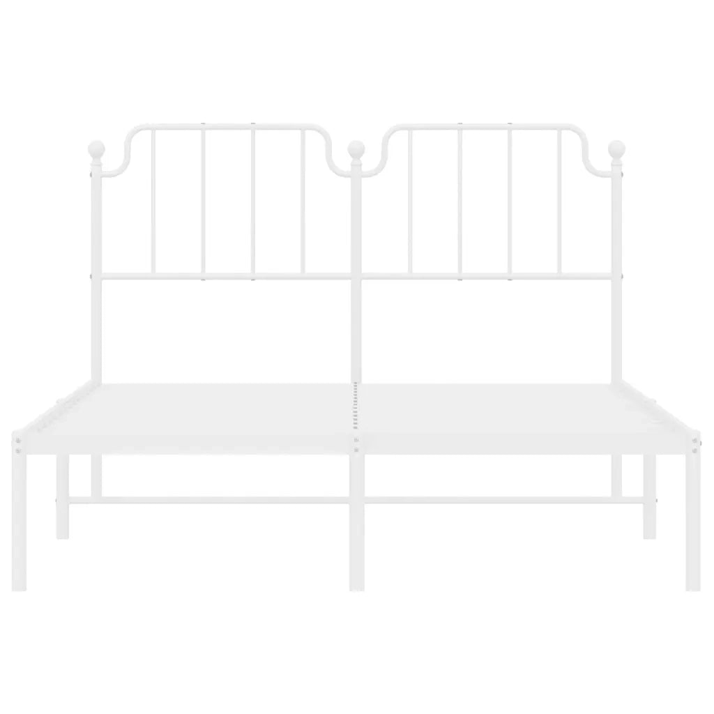 Giroletto con Testiera Metallo Bianco 150x200 cm 373938