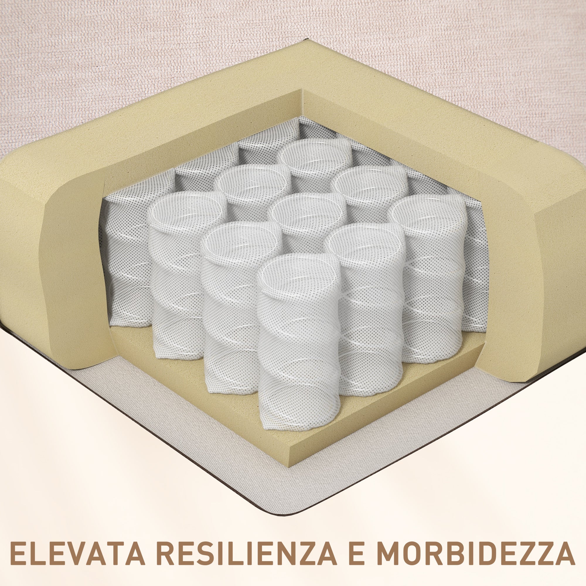 Poltrona Reclinabile Massaggio e Riscaldamento con 5 Programmi e 8 Punti Vibranti Imbottitura a Molle Beige