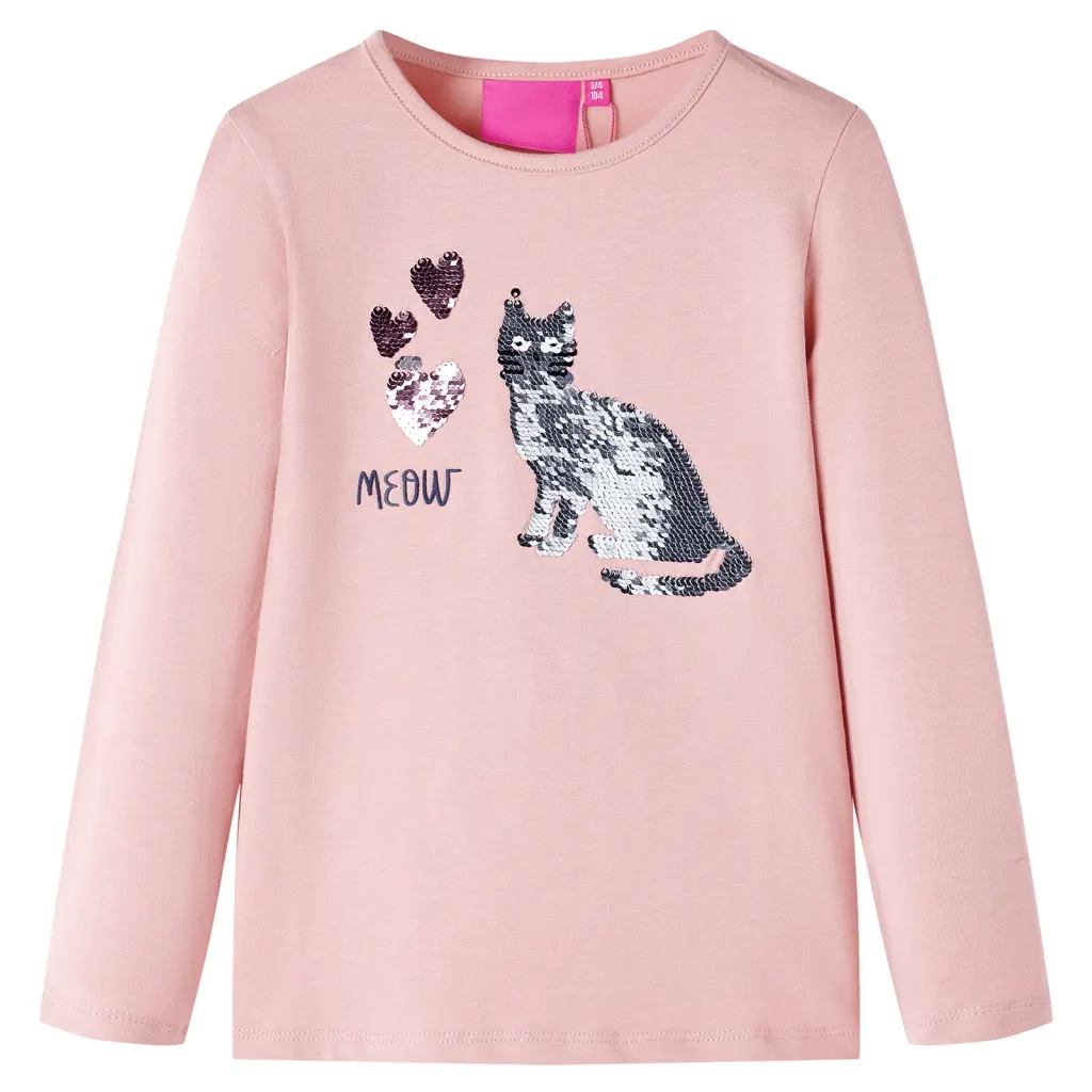 Maglietta Bambina Maniche Lunghe Rosa Chiaro 104cod mxl 131966