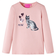 Maglietta Bambina Maniche Lunghe Rosa Chiaro 104cod mxl 131966