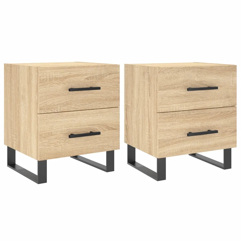 vidaXL Comodini 2 pz Rovere Sonoma 40x35x47,5 cm in Legno Multistrato