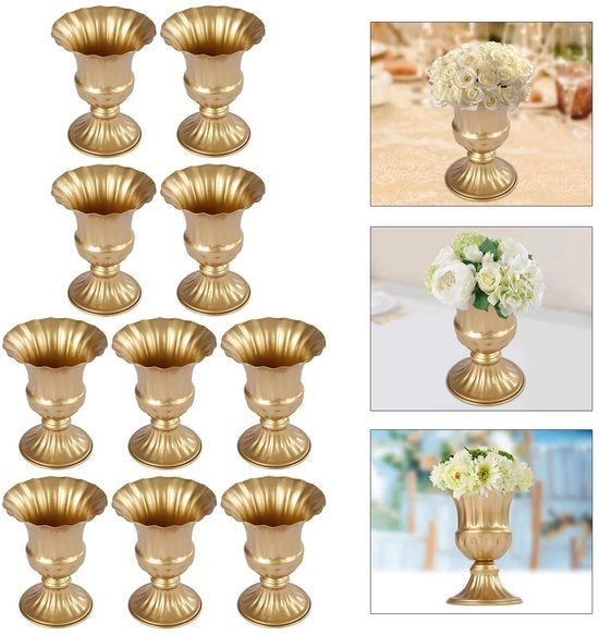 Vaso di fiori da tavola per matrimonio 10 pezzi 16 cm, vaso di fiori da matrimonio, decorazione elegante per il centro della tavola per cerimonia di matrimonio