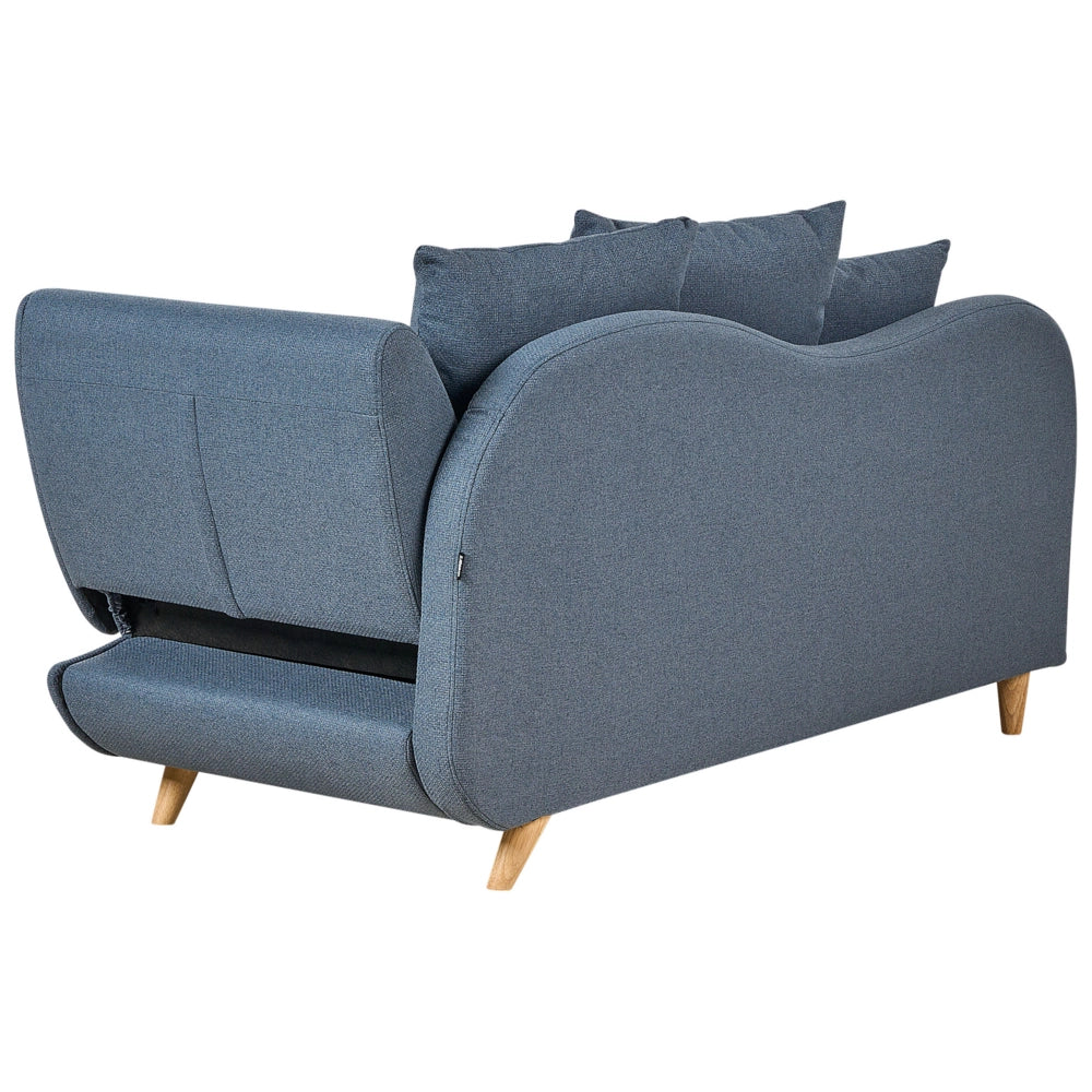 Chaise Longue in tessuto blu lato destro con contenitore stile moderno soggiorno design contemporaneo