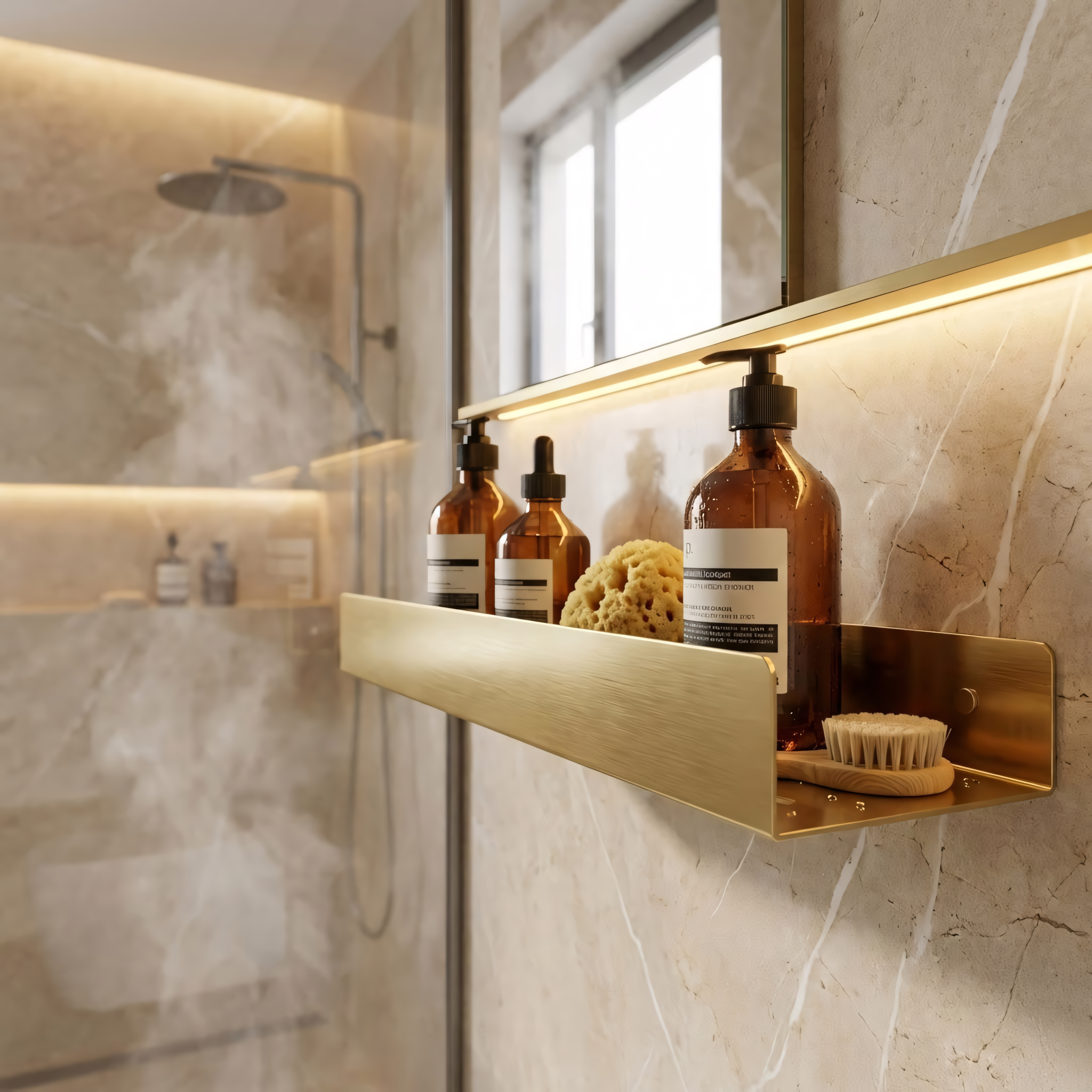 Mensola Da Bagno Sf04 60cm Gold Brush