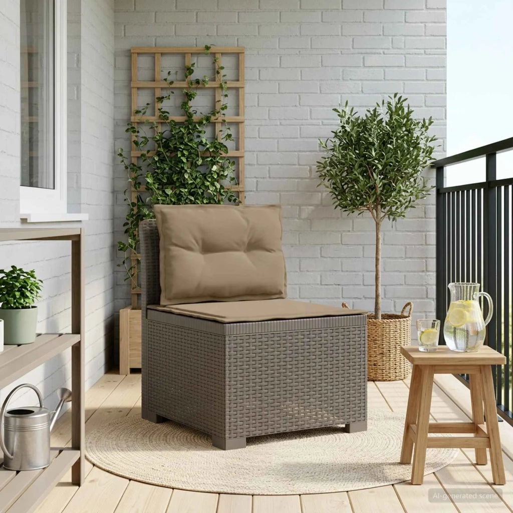 Divano da Giardino a 1 Posto con Cuscini Aspetto Rattan PP 8011810