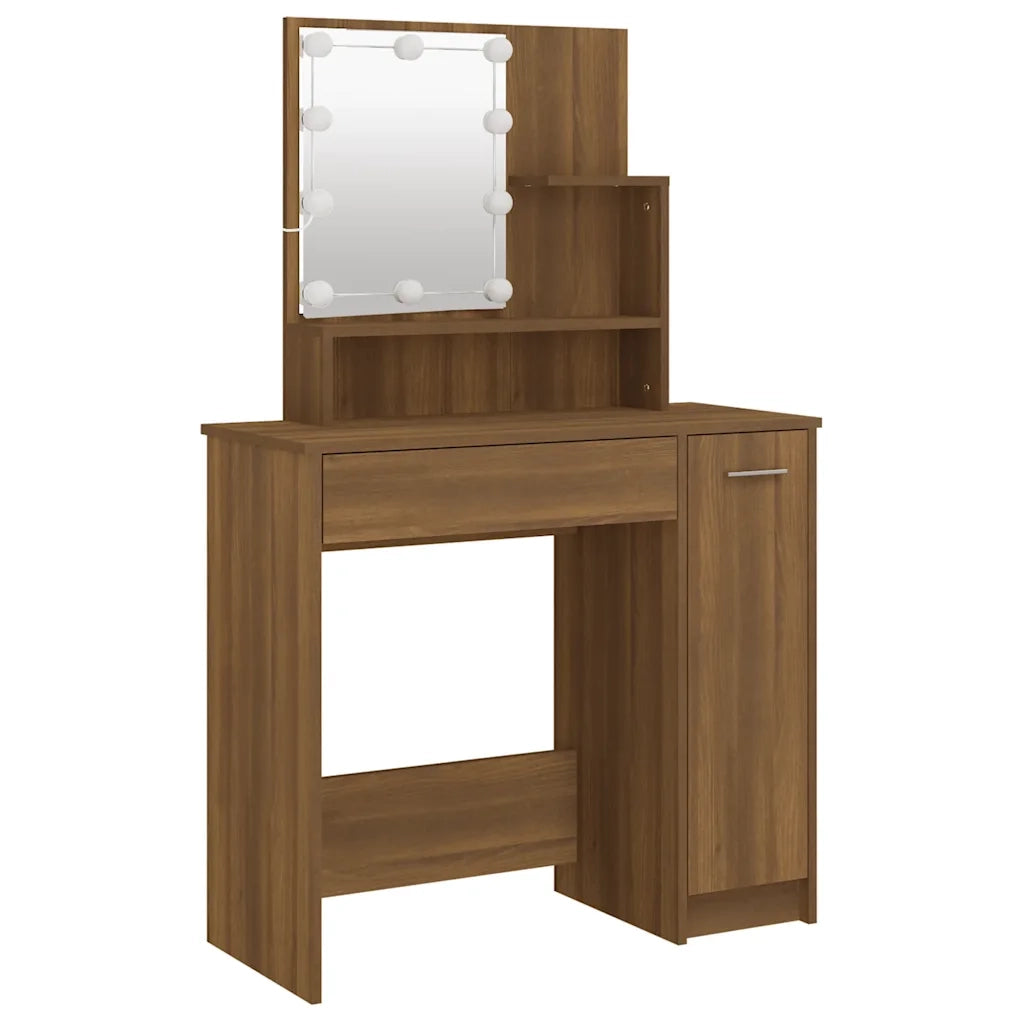 Toeletta con LED Rovere Marrone 86,5x35x136 cmcod mxl 102904