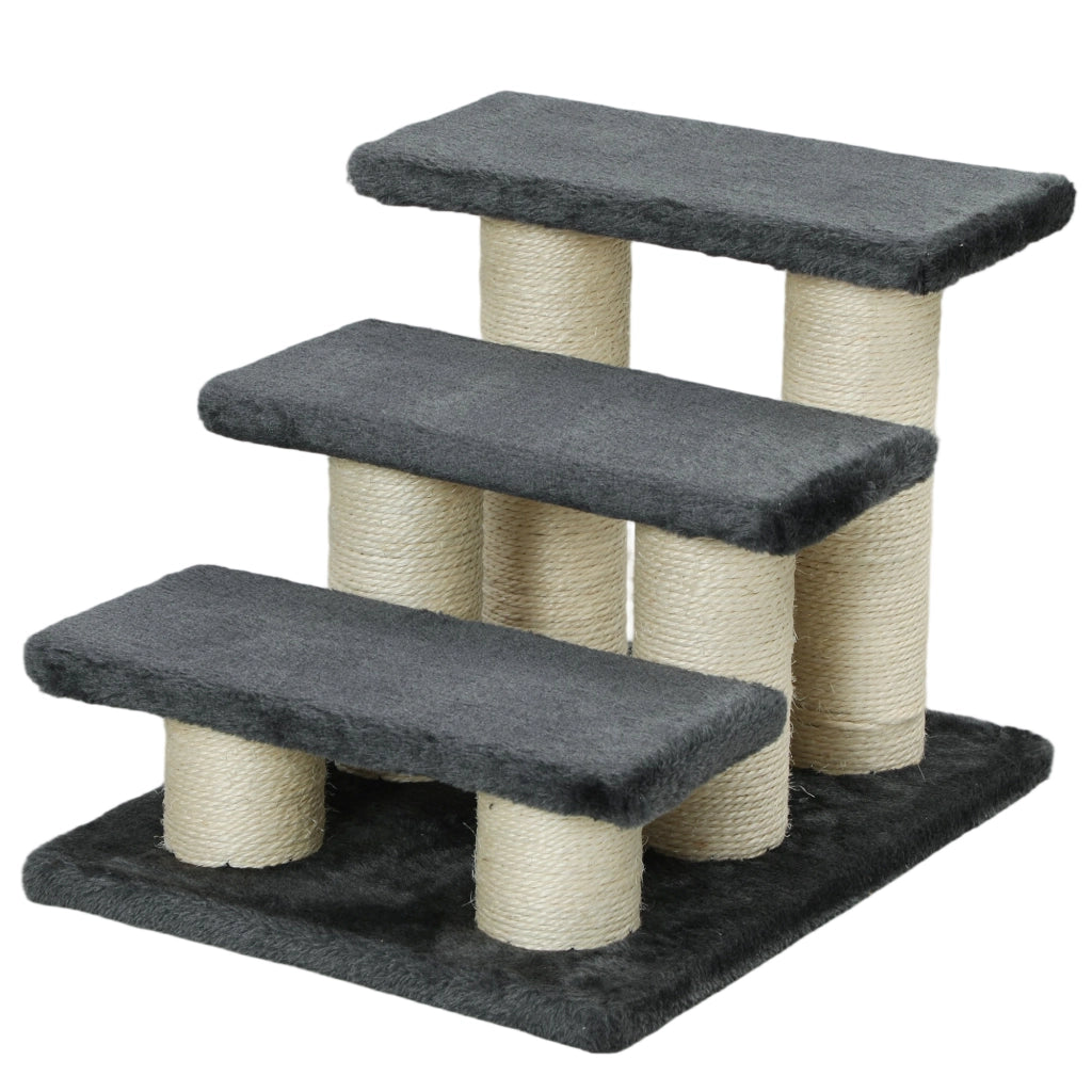 Scala per Cani e Gatti 3 Gradini 34 cm ¨C zephmum ¨C Grigio Scuro