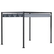 Pergola retrattile a soffietto Pergola retrattile 4 x 3 m struttura in metallo con trattamento anticorrosione tela in poliestere 180 g/m² grigio scuro